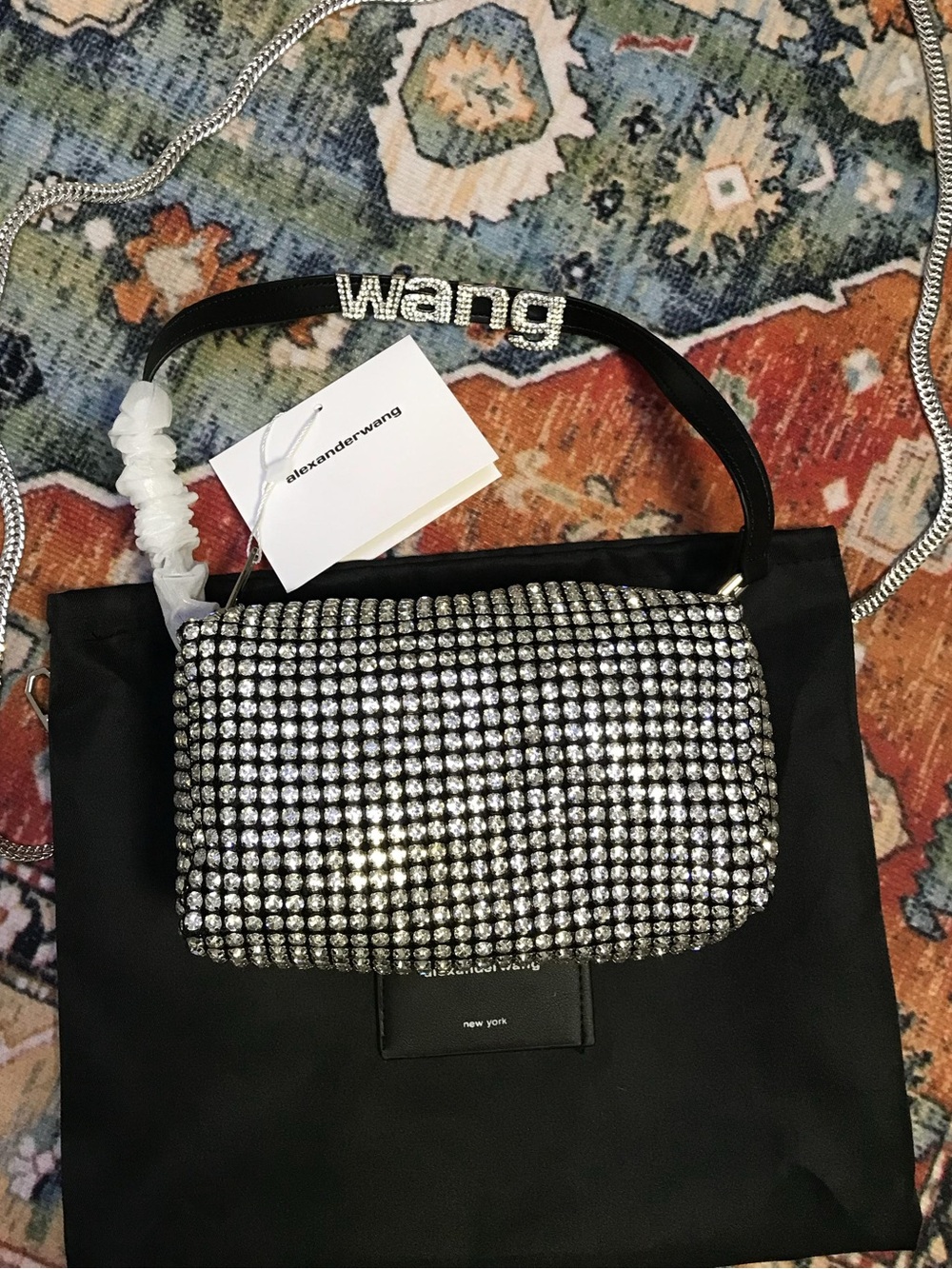 Alexander Wang Diamond Rhinestone Mesh Bag